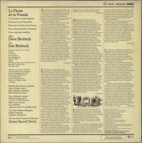 Dave Brubeck La Fiesta De La Posada vinyl LP album (LP record) Dutch DBRLPLA860611