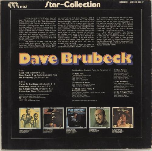 Dave Brubeck Star-Collection vinyl LP album (LP record) German DBRLPST690771