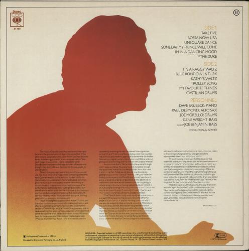 Dave Brubeck Take Five - Series Price Sticker vinyl LP album (LP record) UK DBRLPTA874022