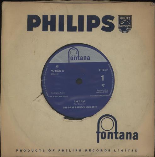 Dave Brubeck Take Five - Solid 7" vinyl single (7 inch record / 45) UK DBR07TA678396