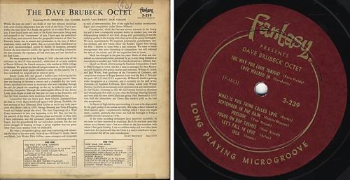 Dave Brubeck The Dave Brubeck Octet vinyl LP album (LP record) US DBRLPTH384310