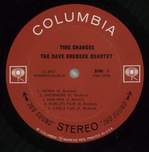 Dave Brubeck Time Changes vinyl LP album (LP record) US DBRLPTI362828