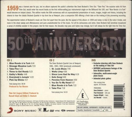 Dave Brubeck Time Out 3-disc CD/DVD Set UK DBR3DTI470108
