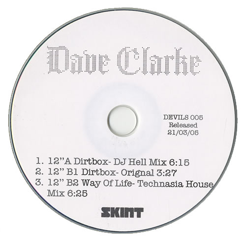 Dave Clarke Dirtbox CD-R acetate UK DC1CRDI473338