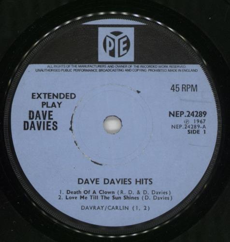 Dave Davies Dave Davies Hits 7" vinyl single (7 inch record / 45) UK DDS07DA865061