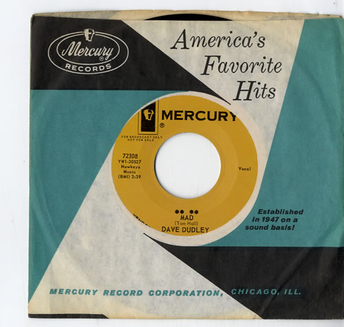 Dave Dudley Mad 7" vinyl single (7 inch record / 45) US 8DD07MA615080