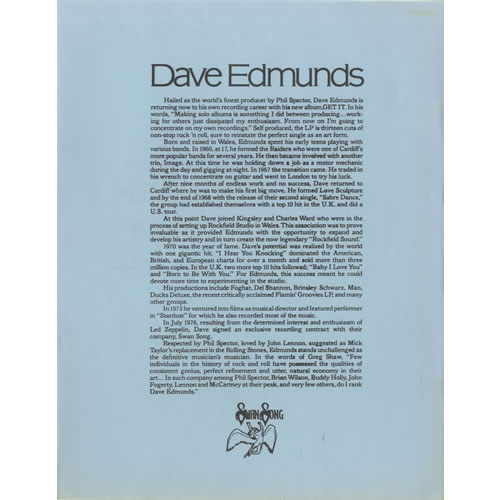 Dave Edmunds Get It media press pack US DAEPPGE463682