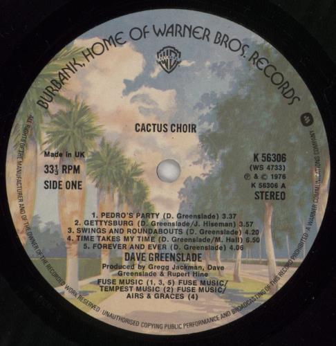 Dave Greenslade Cactus Choir vinyl LP album (LP record) UK E82LPCA380147