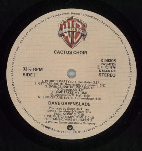 Dave Greenslade Cactus Choir vinyl LP album (LP record) UK E82LPCA870821