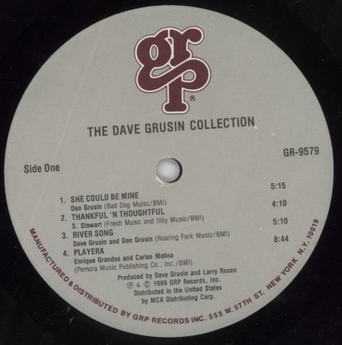 Dave Grusin Collection vinyl LP album (LP record) US DGULPCO860200