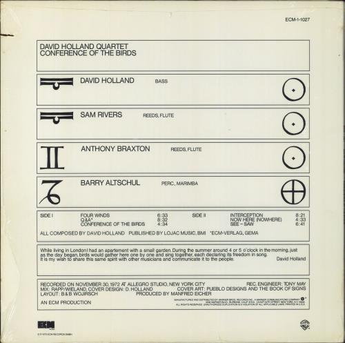 Dave Holland Conference Of The Birds - Shrink vinyl LP album (LP record) US E56LPCO797728