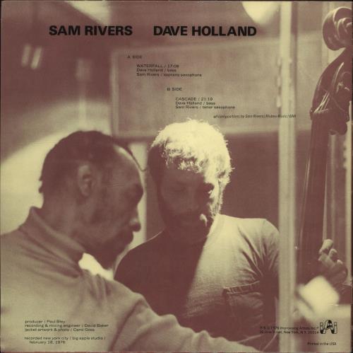 Dave Holland Sam Rivers/ Dave Holland Volumes 1 & 2 2-LP vinyl record set (Double LP Album) US E562LSA704890