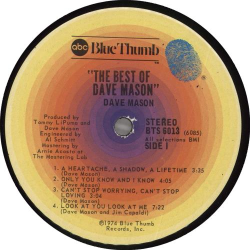 Dave Mason The Best Of vinyl LP album (LP record) US DMSLPTH711398