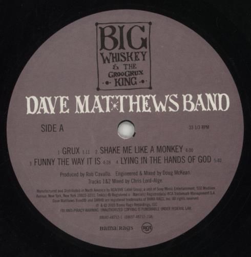Dave Matthews Band Big Whiskey And The GrooGrux King 2-LP vinyl record set (Double LP Album) US DMB2LBI852068