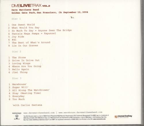 Dave Matthews Band DMB Live Trax Volume 2 3-CD album set (Triple CD) US DMB3CDM767481