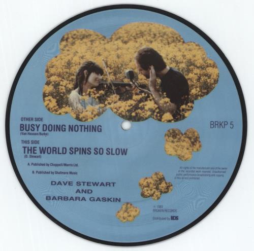 Dave Stewart & Barbara Gaskin Busy Doing Nothing 7" vinyl picture disc (7 inch picture disc single) UK D.B7PBU62997