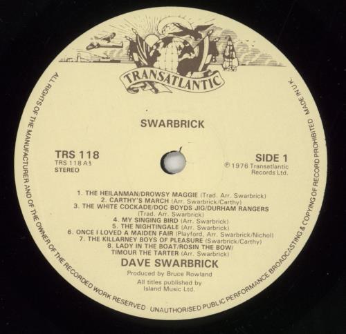 Dave Swarbrick Swarbrick vinyl LP album (LP record) UK DSBLPSW633968