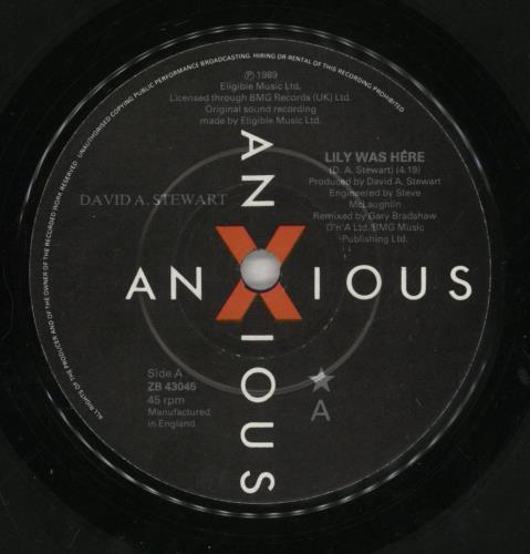 David A. Stewart Lily Was Here 7" vinyl single (7 inch record / 45) UK STE07LI273101