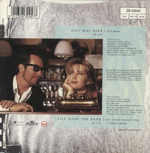 David A. Stewart Lily Was Here 7" vinyl single (7 inch record / 45) UK STE07LI273101