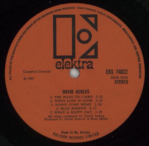 David Ackles David Ackles vinyl LP album (LP record) UK AKLLPDA544765