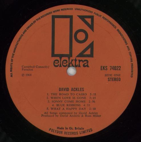 David Ackles The Road To Cairo - Orange Label vinyl LP album (LP record) UK AKLLPTH515684