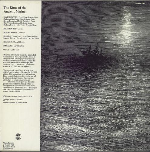 David Bedford The Rime Of The Ancient Mariner vinyl LP album (LP record) UK DBFLPTH818627