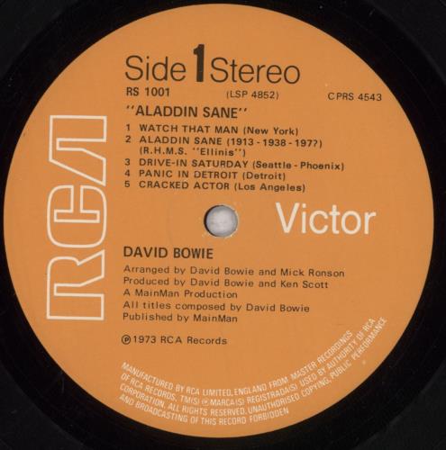 David Bowie Aladdin Sane - 1st + Insert - VG vinyl LP album (LP record) UK BOWLPAL814107