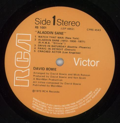 David Bowie Aladdin Sane - 1st - VG vinyl LP album (LP record) UK BOWLPAL654402