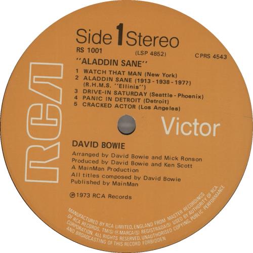 David Bowie Aladdin Sane - 1st - WOS vinyl LP album (LP record) UK BOWLPAL670943
