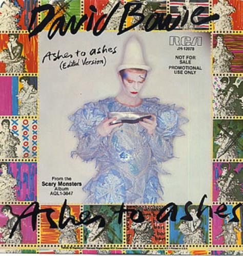 David Bowie Ashes To Ashes 7" vinyl single (7 inch record / 45) US BOW07AS101080