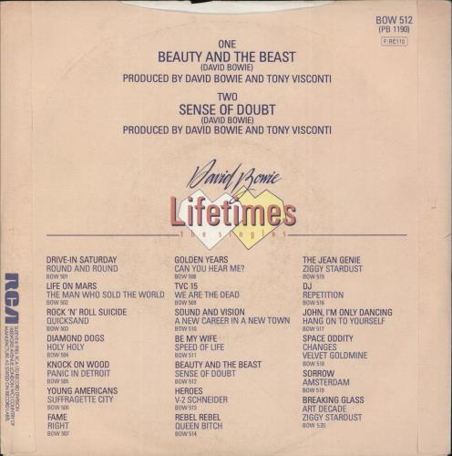 David Bowie Beauty And The Beast 7" vinyl single (7 inch record / 45) UK BOW07BE598818