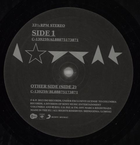 David Bowie Blackstar - 2nd - VG vinyl LP album (LP record) UK BOWLPBL865224