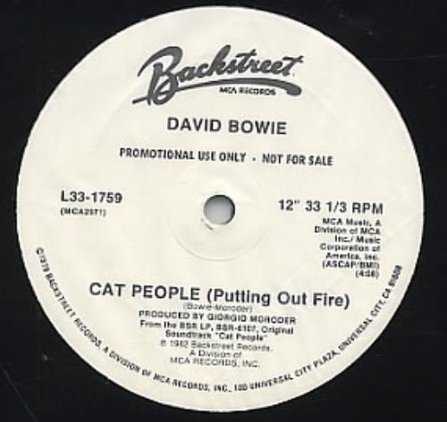 David Bowie Cat People 12" vinyl single (12 inch record / Maxi-single) US BOW12CA22911