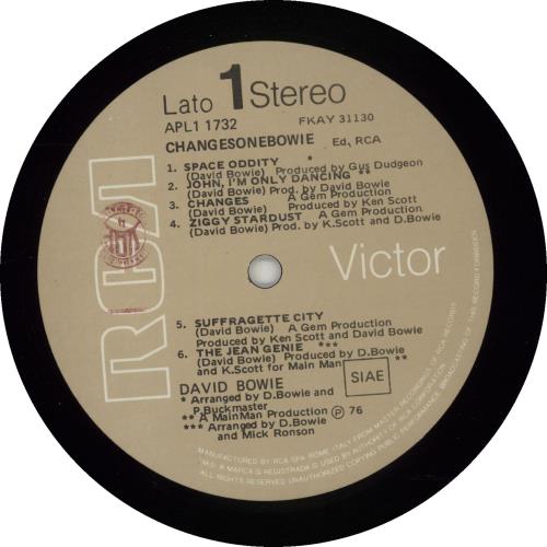 David Bowie ChangesTwoBowie vinyl LP album (LP record) Italian BOWLPCH676906
