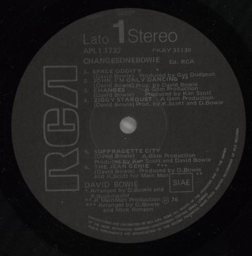David Bowie ChangesTwoBowie vinyl LP album (LP record) Italian BOWLPCH880548