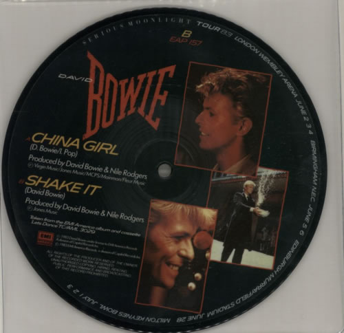 David Bowie China Girl 7" vinyl picture disc (7 inch picture disc single) UK BOW7PCH07997