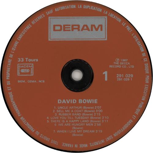 David Bowie David Bowie vinyl LP album (LP record) French BOWLPDA159605