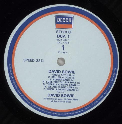 David Bowie David Bowie vinyl LP album (LP record) UK BOWLPDA590263