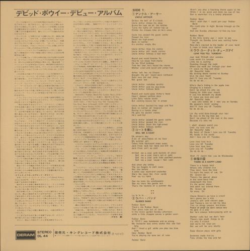 David Bowie David Bowie vinyl LP album (LP record) Japanese BOWLPDA882523