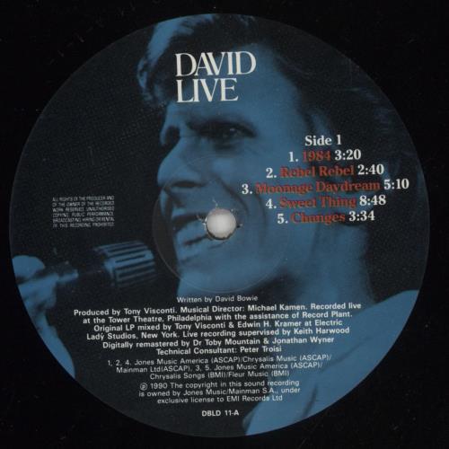 David Bowie David Live 2-LP vinyl record set (Double LP Album) UK BOW2LDA159574