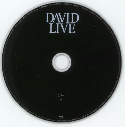 David Bowie David Live 2 CD album set (Double CD) US BOW2CDA650550