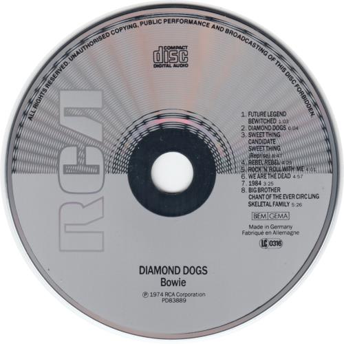 David Bowie Diamond Dogs - Withdrawn CD album (CDLP) UK BOWCDDI28921