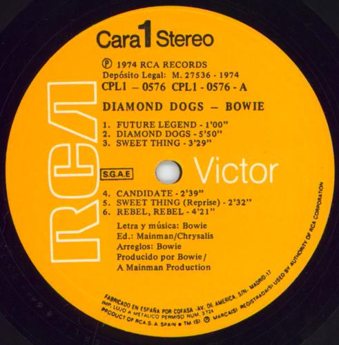 David Bowie Diamond Dogs vinyl LP album (LP record) Spanish BOWLPDI802683