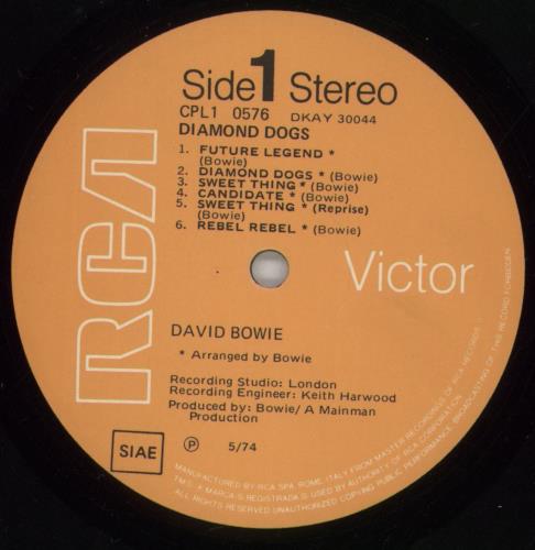 David Bowie Diamond Dogs vinyl LP album (LP record) Italian BOWLPDI864117