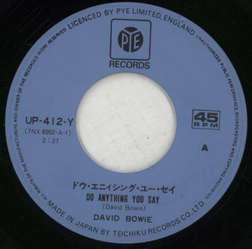 David Bowie Do Anything You Say 7" vinyl single (7 inch record / 45) Japanese BOW07DO869065