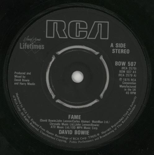 David Bowie Fame 7" vinyl single (7 inch record / 45) UK BOW07FA604055