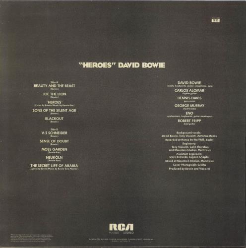 David Bowie Heroes - Glossy Sleeve - A2/B2 vinyl LP album (LP record) UK BOWLPHE802925
