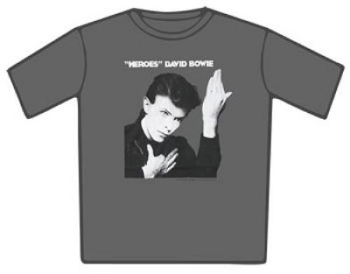 David Bowie Heroes Charcoal [Medium] t-shirt UK BOWTSHE429087