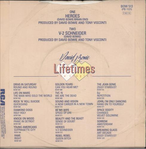 David Bowie Heroes 7" vinyl single (7 inch record / 45) UK BOW07HE225092