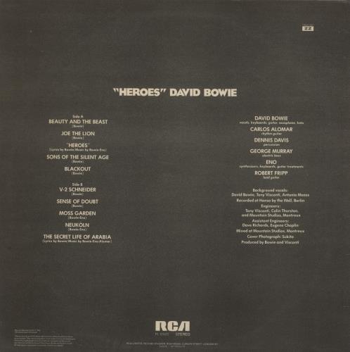 David Bowie Heroes vinyl LP album (LP record) Italian BOWLPHE510603